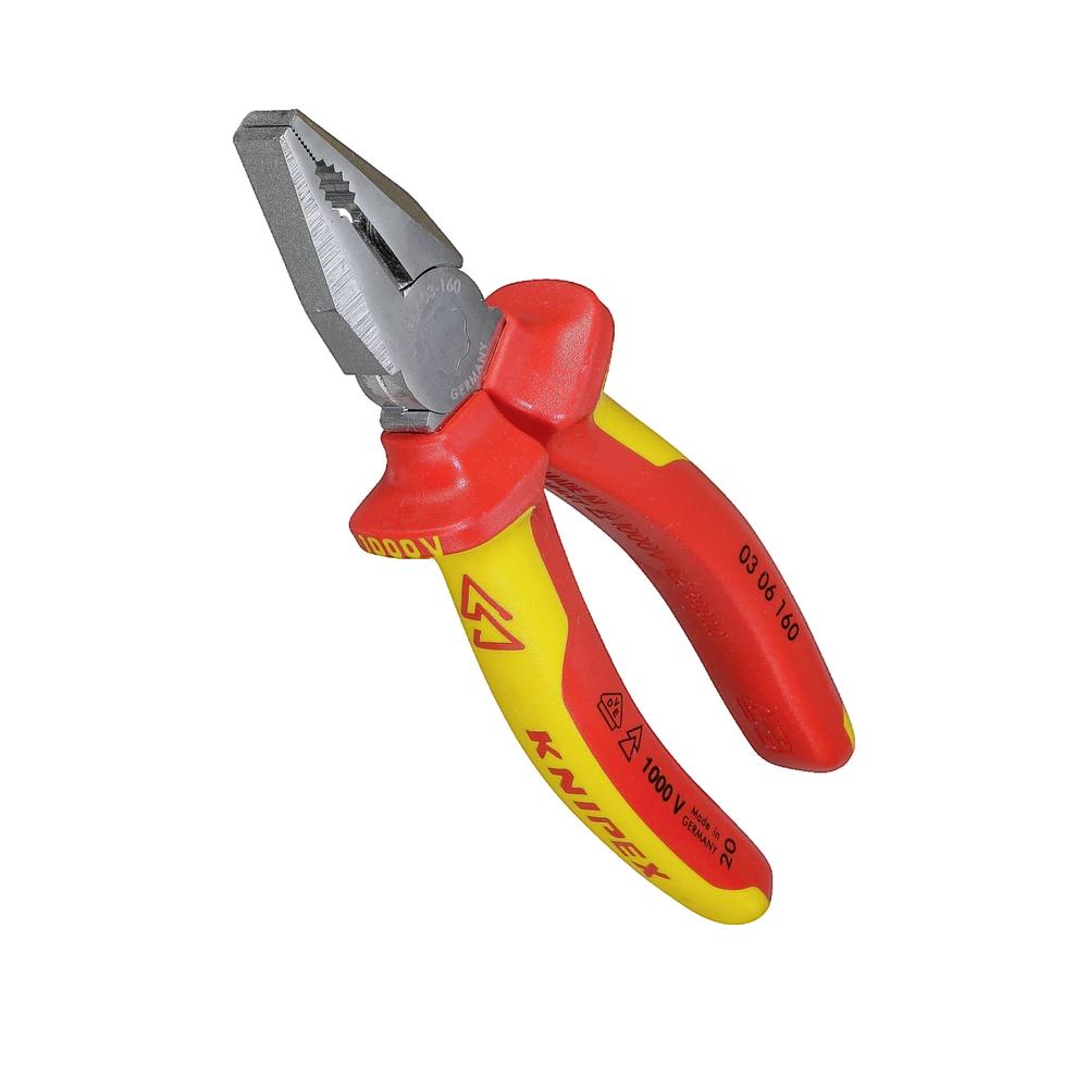 Szczypce uniwersalne Knipex 160 mm stal wysokiej jakości i izolowane uchwyty 1000 V