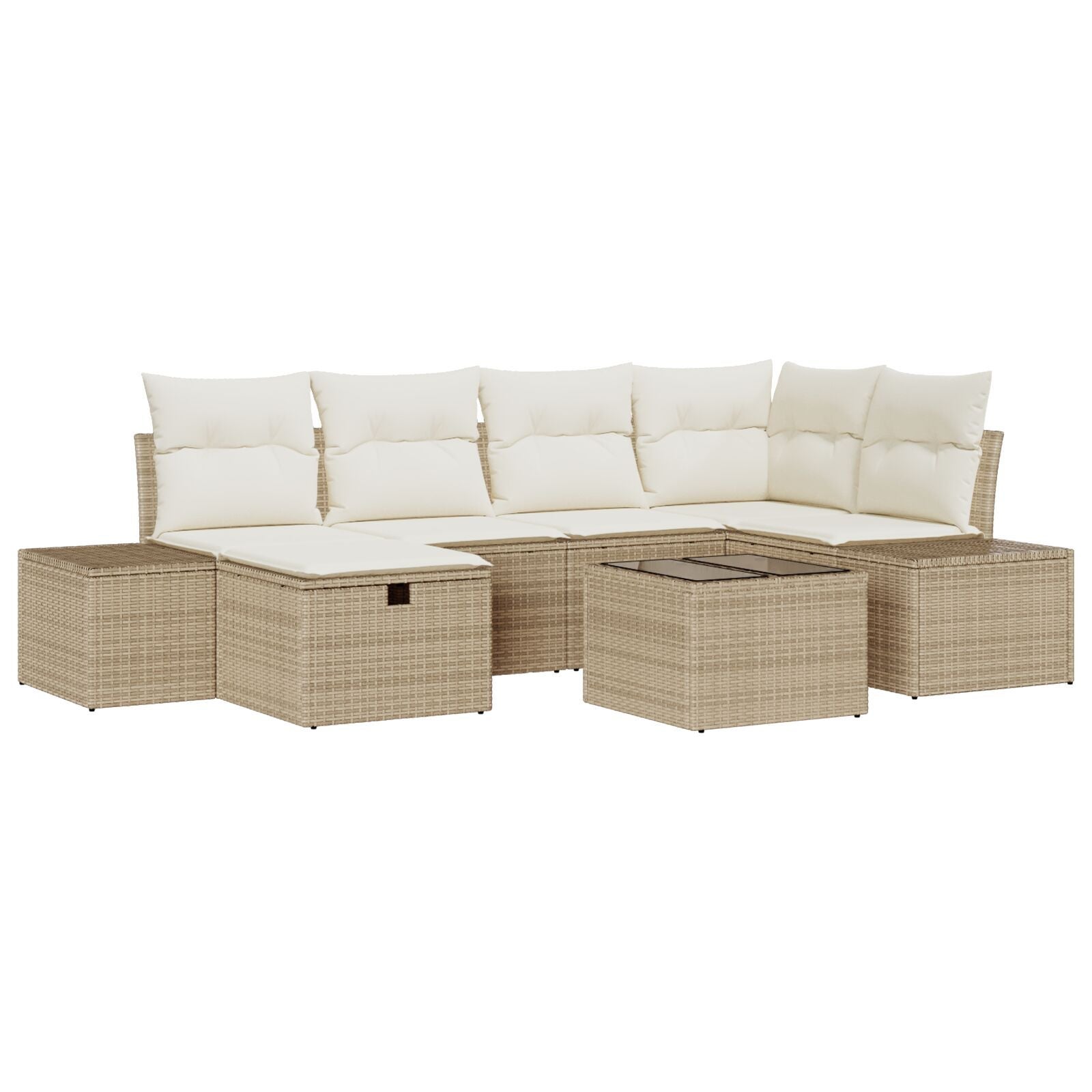 Zestaw Sof z poduszką 7 pcs polirattan vidaXL