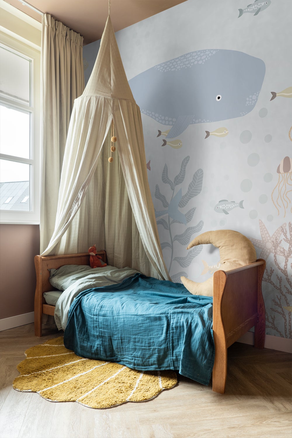 Fototapeta podwodny świat szaro-niebieskim - 250 x 279 cm - ESTAHOME - 5