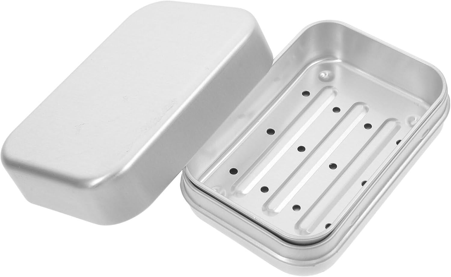 Organisateur Savon Portable 2 Boîtes à Savon Aluminium - Avec Egouttoir Amovible - Portable Pour Voyage égouttoir Amovible Voyage