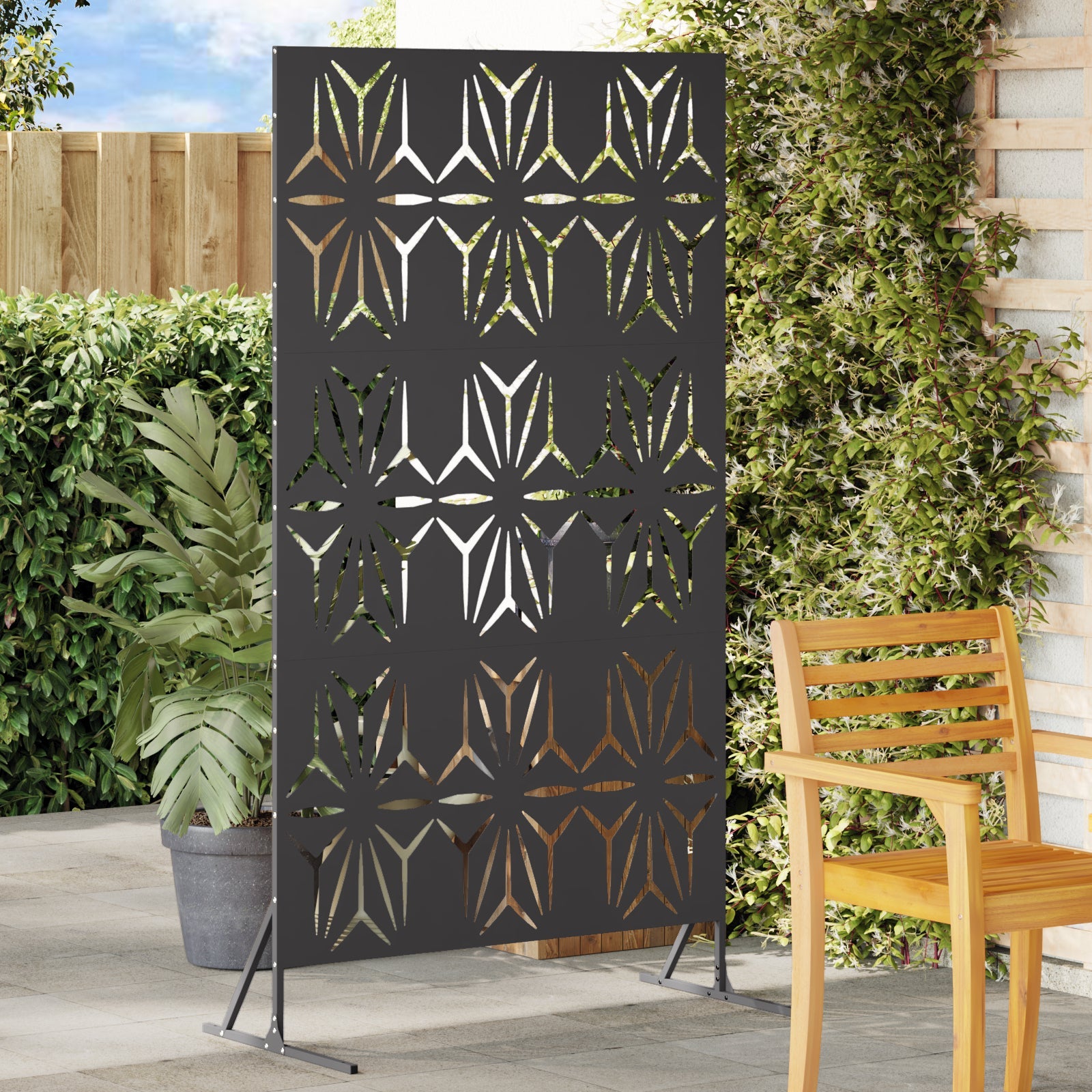 Ekran prywatności Czarny 100 x 50 x 180 cm Stal vidaXL