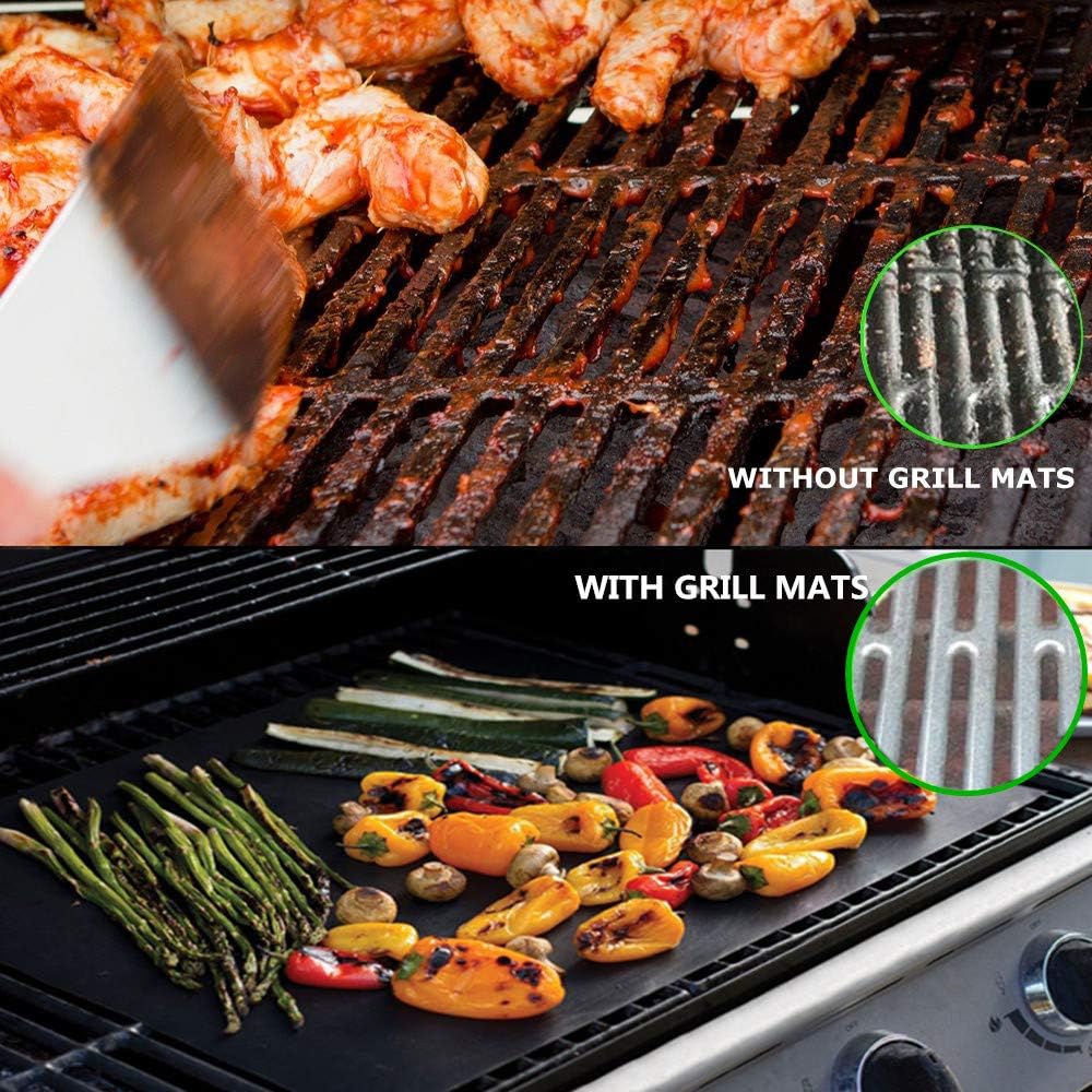 Tapis de Cuisson pour Barbecue,Set de 8 Feuilles de BBQ Réutilisable