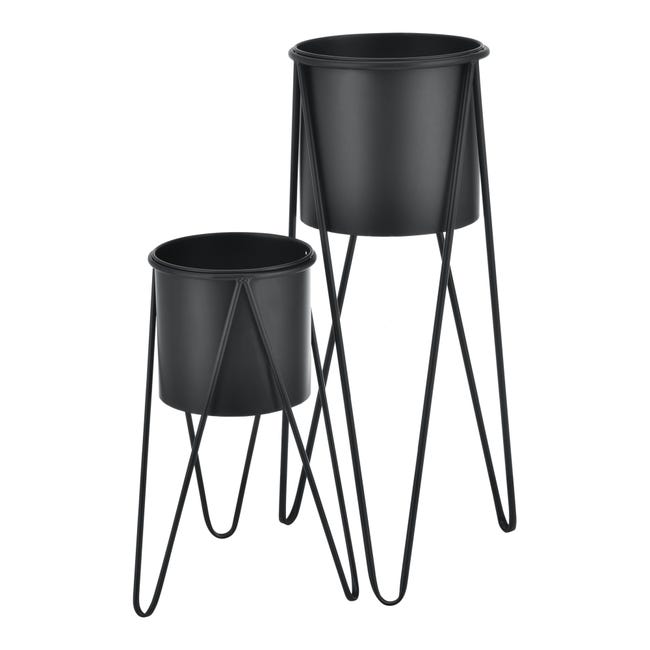 Set di 2 supporti per piante, colore nero, 1 m x 1 m + 0,5 m x 0,5 m Set di 2 supporti per piante, colore nero, 1 m x 1 m + 0,5 m x 0,5 m
