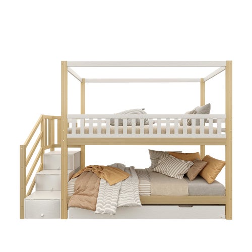 Cama Doble De Madera Maciza 100% Roble Ref: Maciza44 | Cuotas Sin Interés