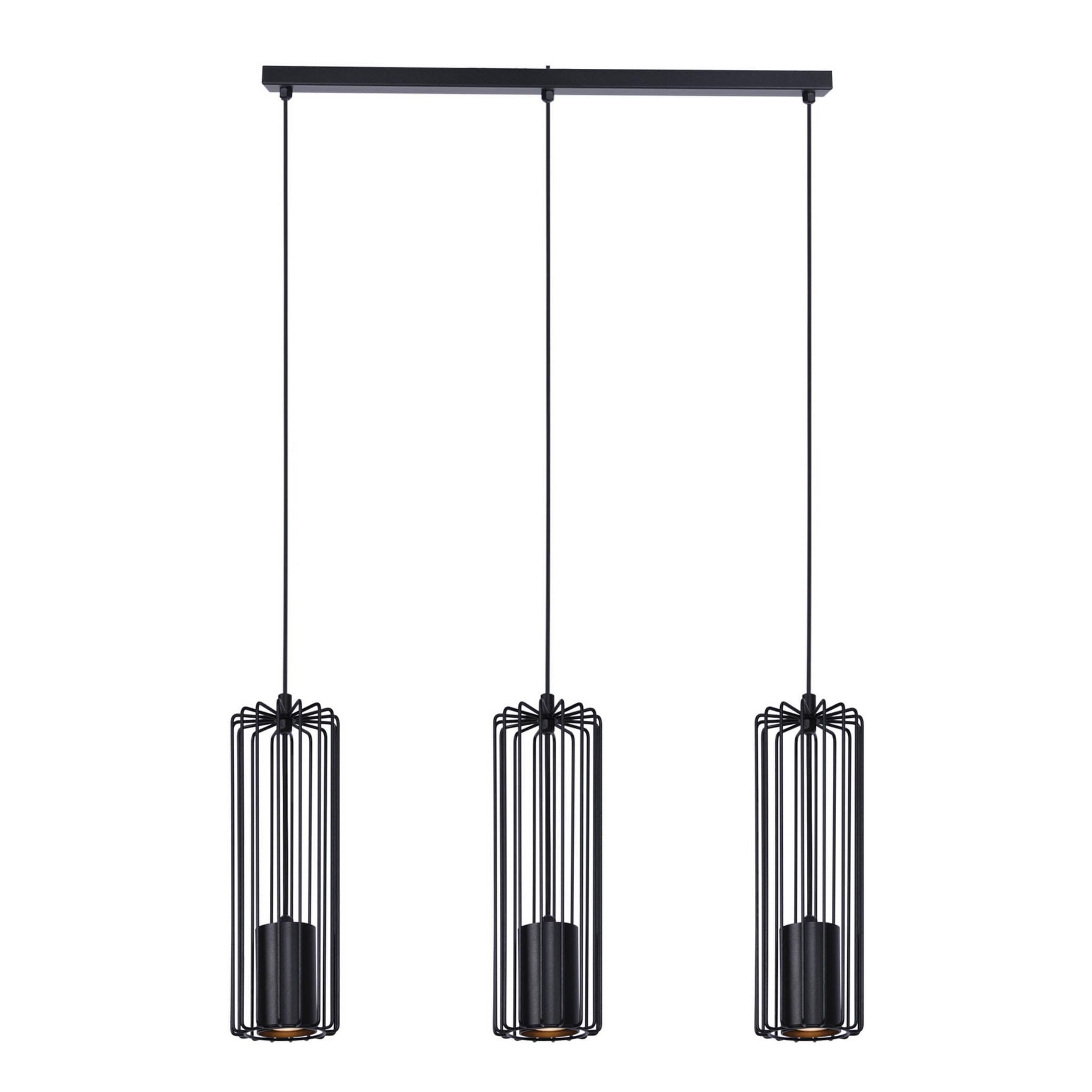 Lampa wisząca Falcon czarna 3xGU10x50W tuba wym: 162 x 67 x 10 cm metal Kaja