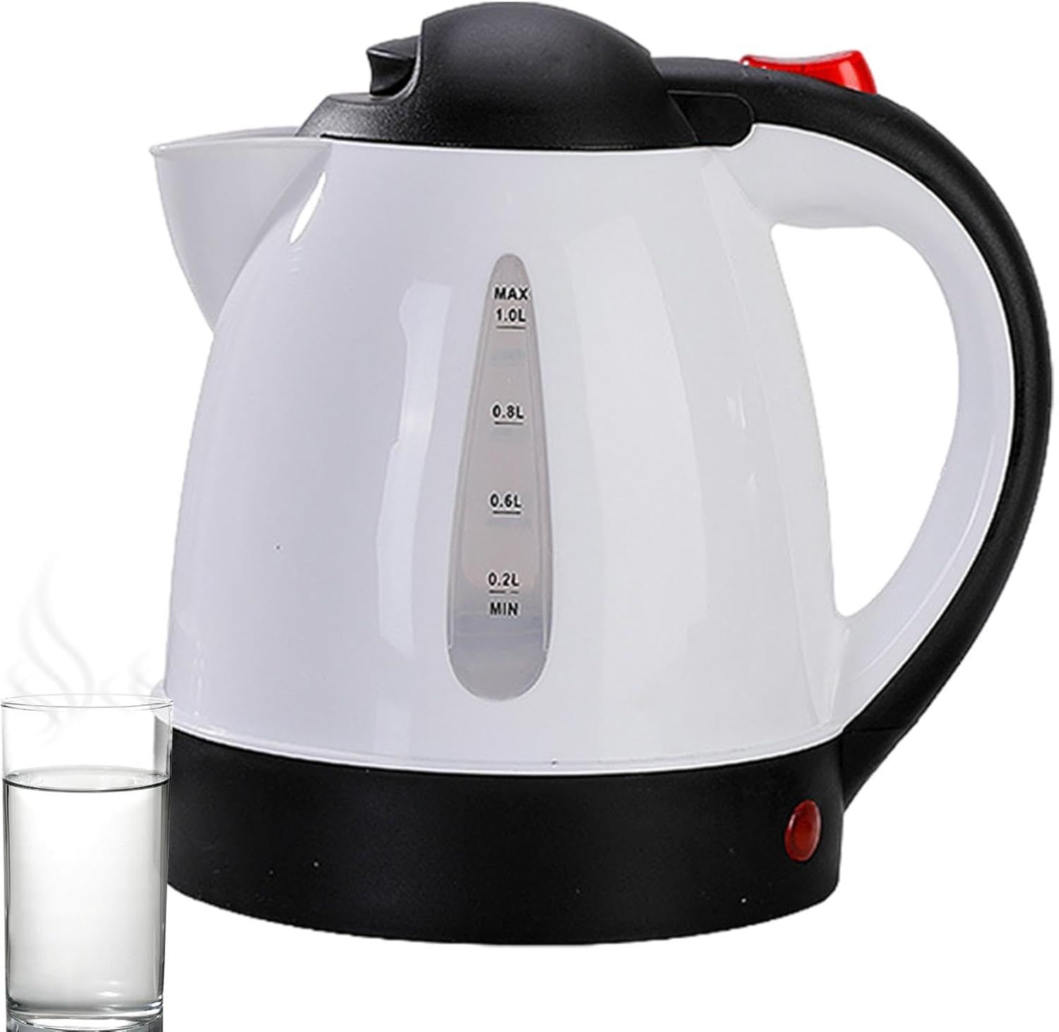 Czajnik elektryczny 12 V, czajnik samochodowy | Duża pojemność 1 l, elektryczny czajnik samochodowy, zbiornik wewnętrzny ze stali nierdzewnej – końcó