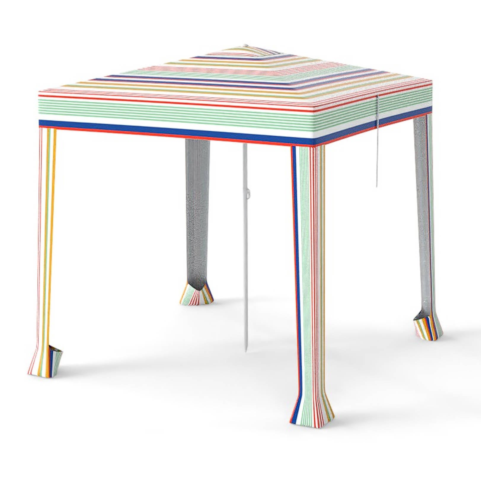 Tente Cabane De Plage COSTWAY Pliable Avec Paroi Latérale - Auvent Portable 3,5m² Bleu+Blanc