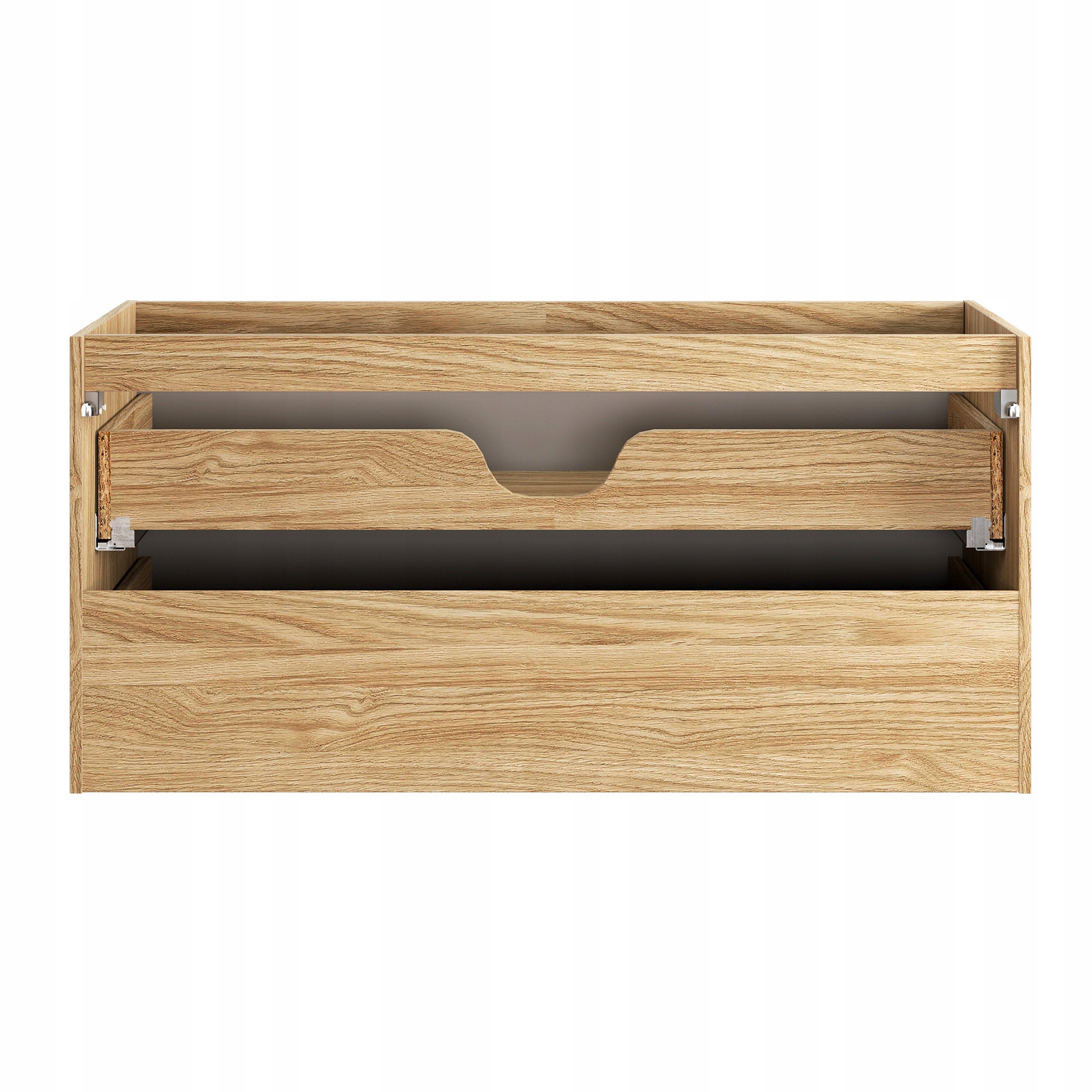 Szafka łazienkowa OCEAN 90 cm czarna dąb olejowany front 3D MDF wisząca - 6