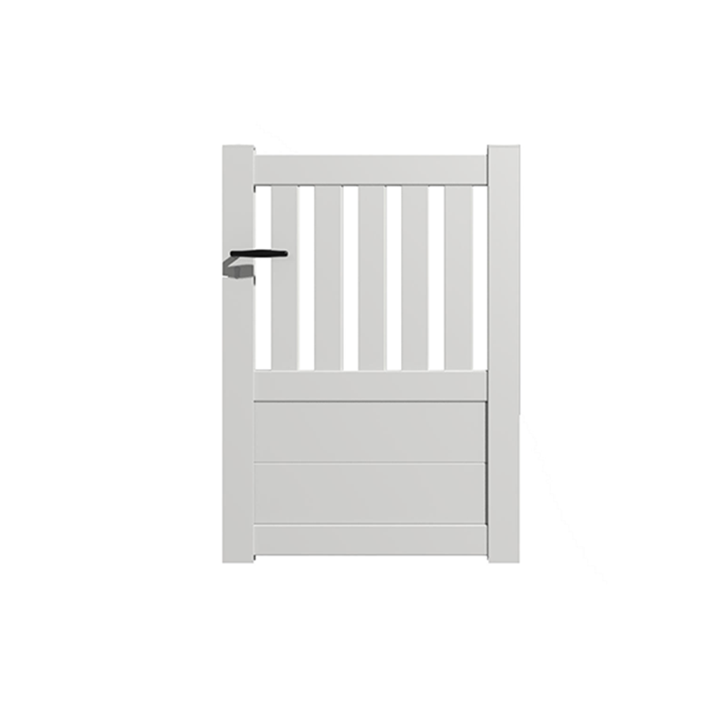 Portillon aluminium modèle semi-ajouré en kit dimensions L.1000 (entre piliers) x H.1300 mm Couleurs Gris (RAL 7016) - 3