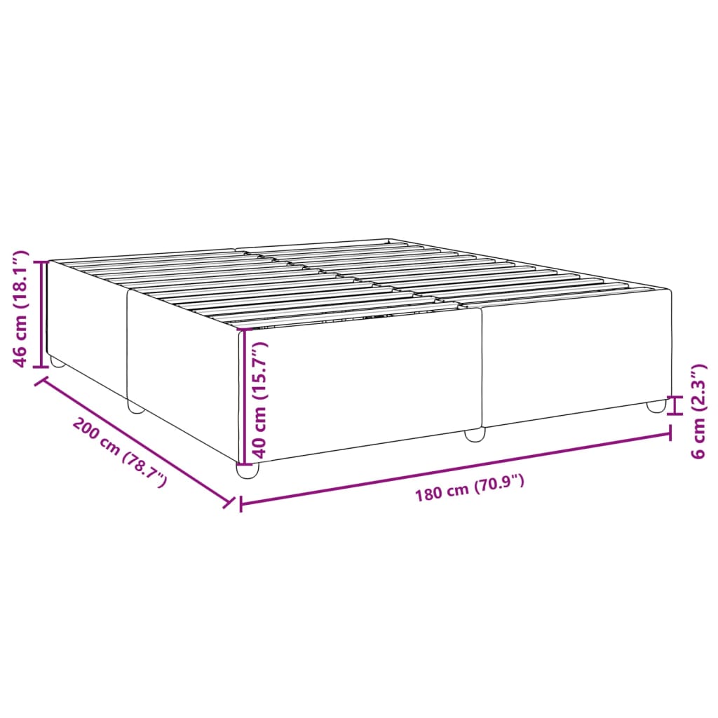 Cadre de lit sans matelas gris clair 180 x 200 cm en tissu - 9