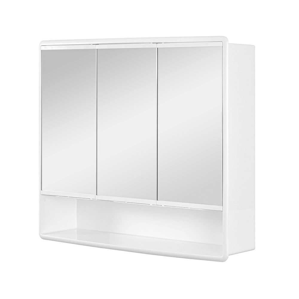 Armadio a specchio Relaxdays, 6 ripiani, 2 scomparti, 64x62x21 cm, montaggio a parete, pensile