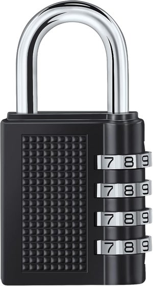 Lot 4 Cadenas à Code 4 Chiffres – Sécurité Renforcée – Petit Format Pour Casier, Cave, Jardin, Bagages (Multicolore)