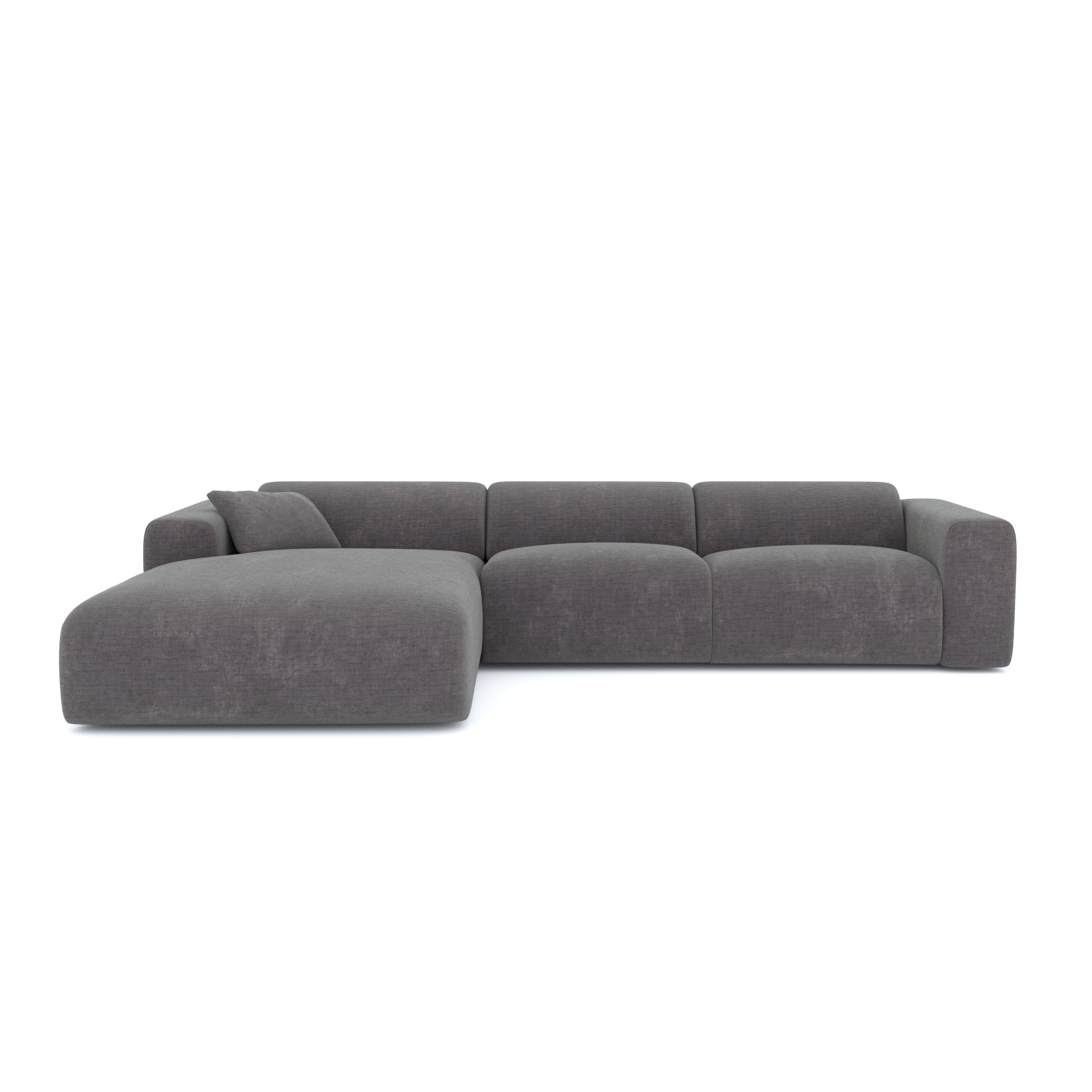 Canapé grand angle gauche MYRA Velours texturé Gris | Leroy Merlin