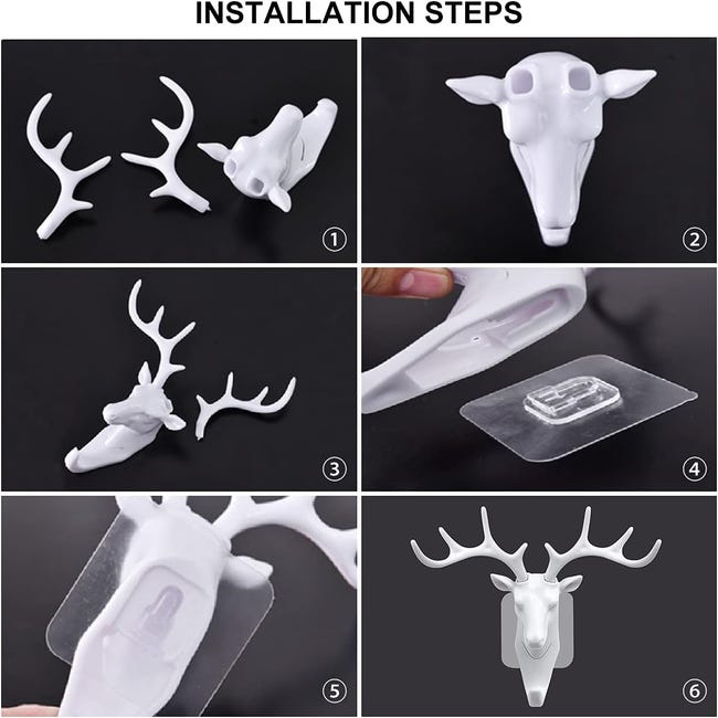 Appendiabiti Da Parete Vintage Con Corna Di Cervo, Appendiabiti