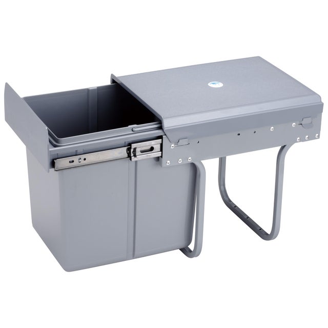 Poubelle de cuisine 20L grise WellHome Poubelle integrée