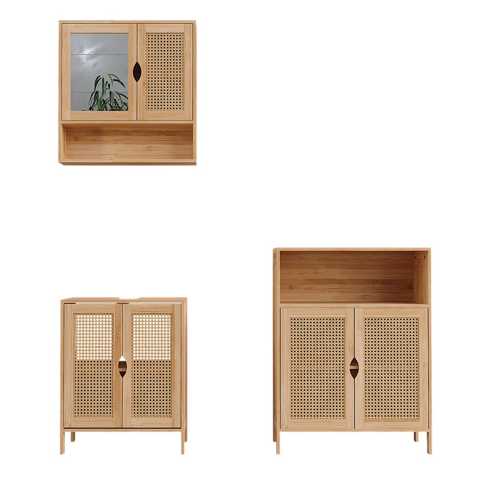 Vicco Badmöbel-Set Liora, Bambus, 3 części