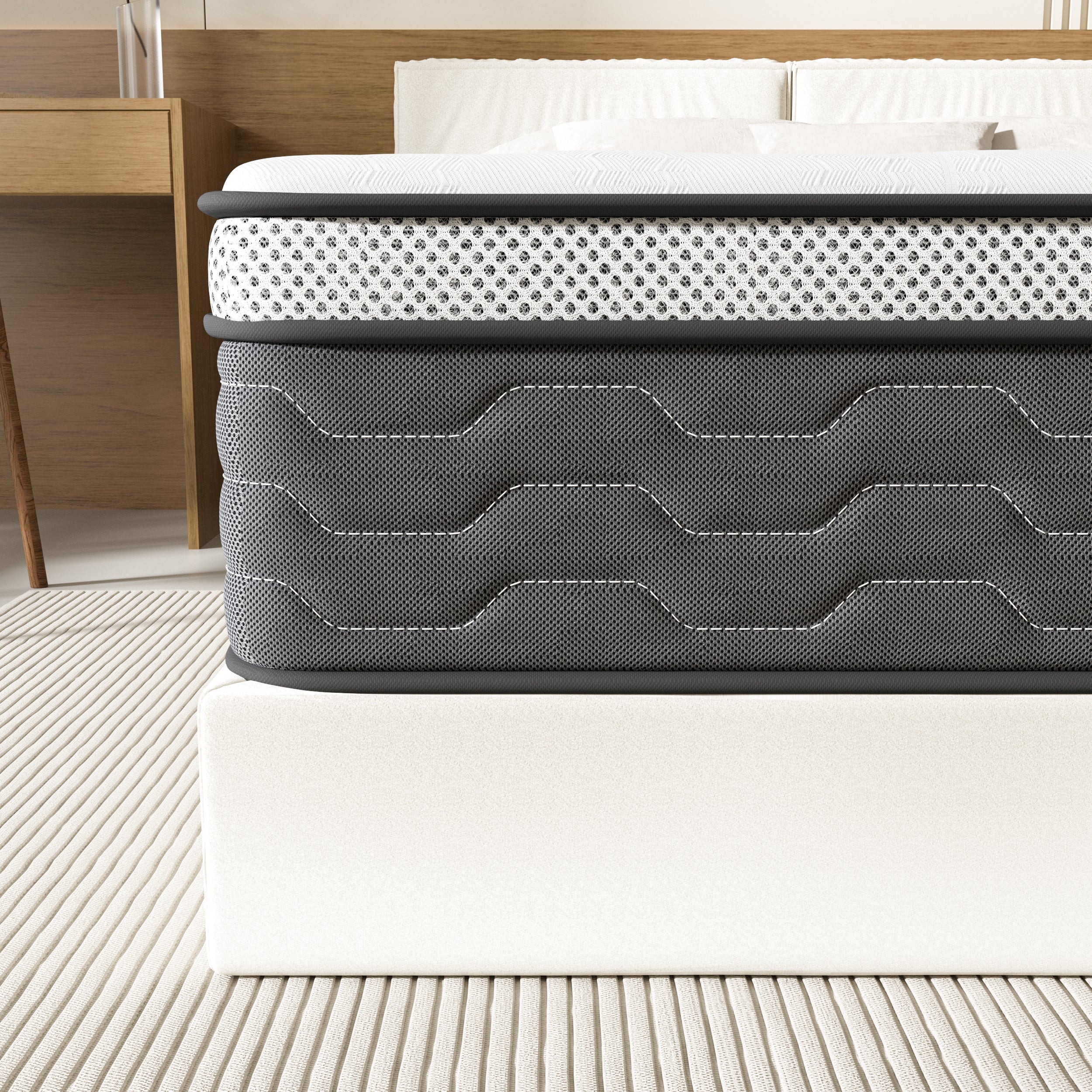 DEWINNER Ensemble matelas + sommier 160x200 cm, épaisseur du matelas 30cm - 5