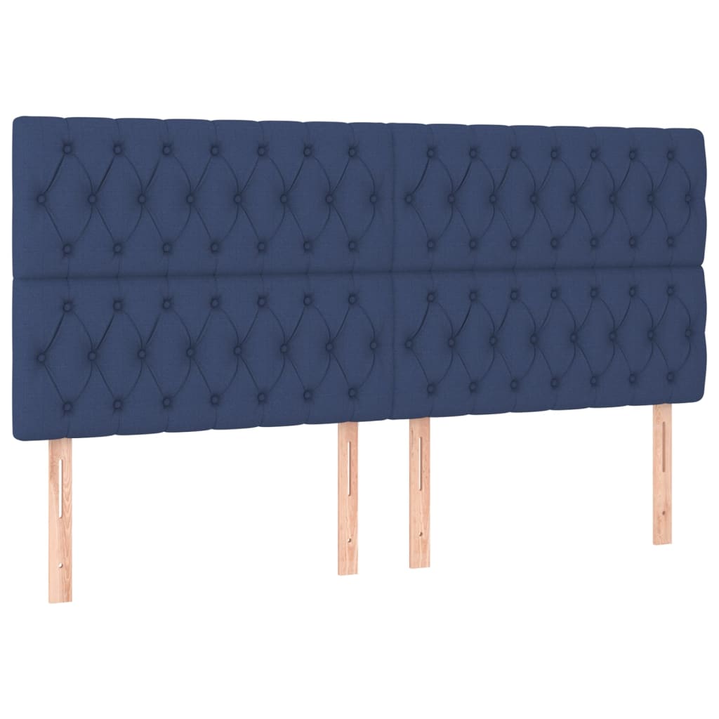 Maison Exclusive - Sommier à lattes de lit et matelas et LED Bleu 180x200 cm Tissu - 7