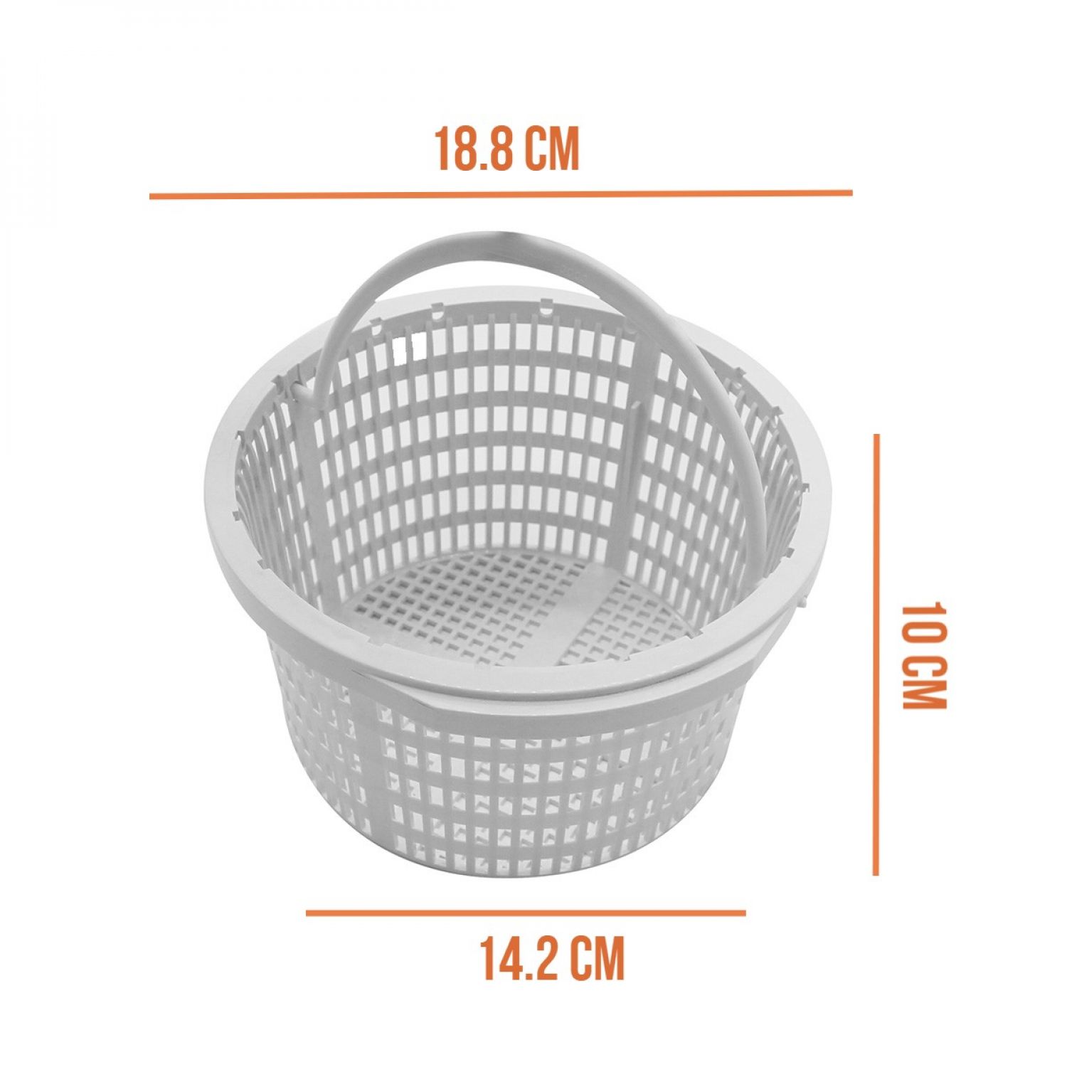 Panier rond pour skimmer de piscine - Diam 18.8 cm - Blanc - Linxor - 2