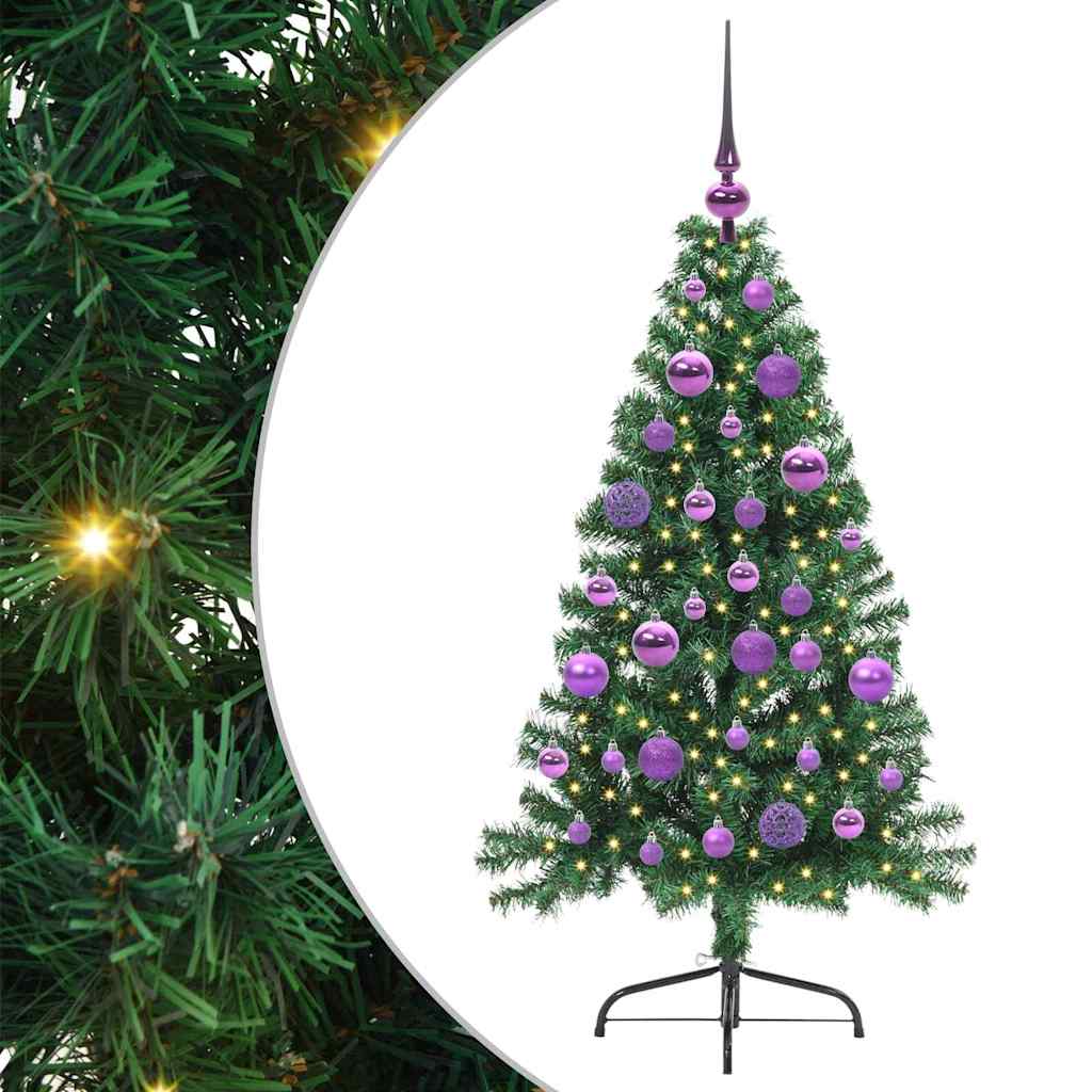 Sztuczna choinka z oświetleniem Zielony 120 cm PVC
