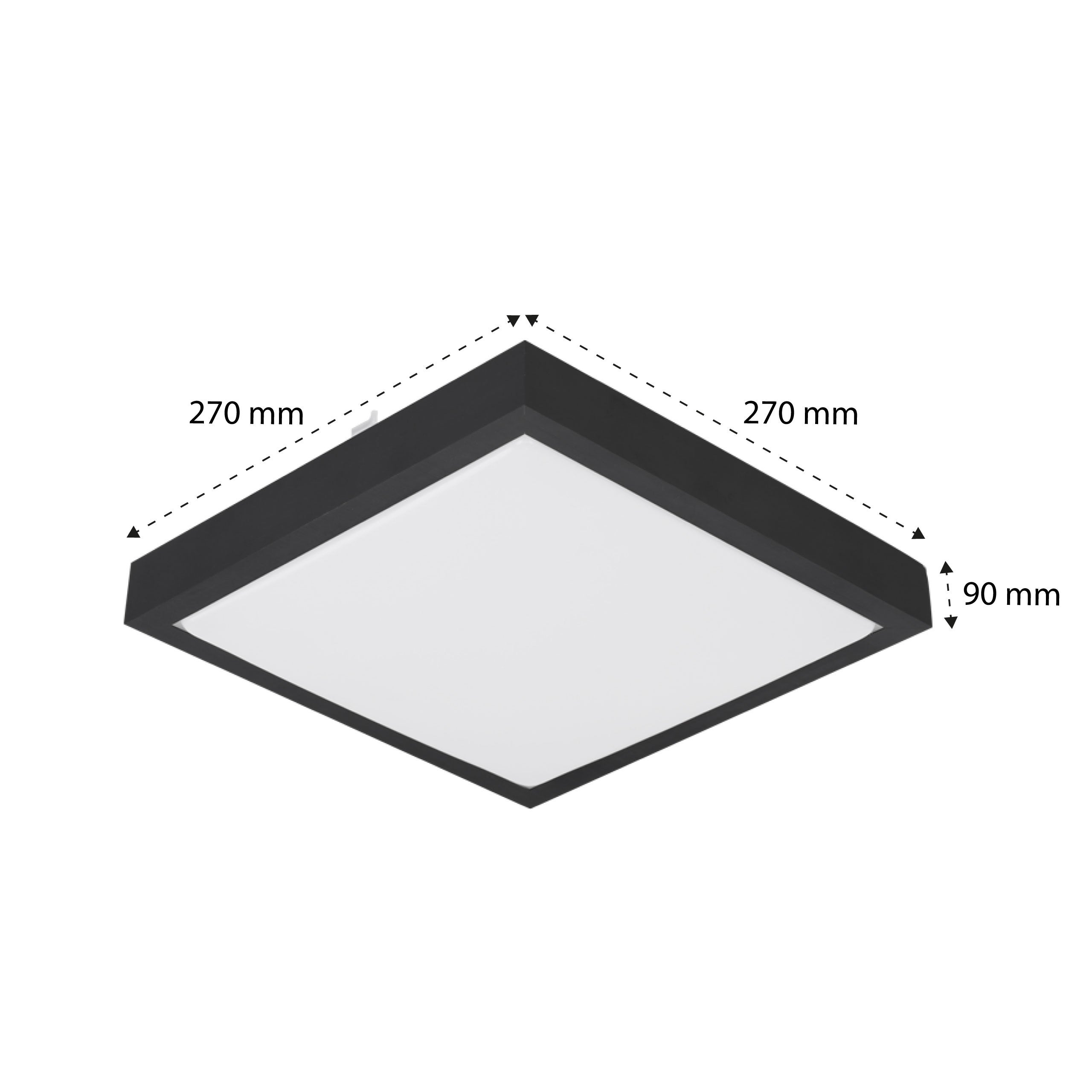 Plafon sufitowy LED 2x E27 Solen 27x27cm IP44 natynkowy kwadratowy czarny oprawa MasterLED - 2