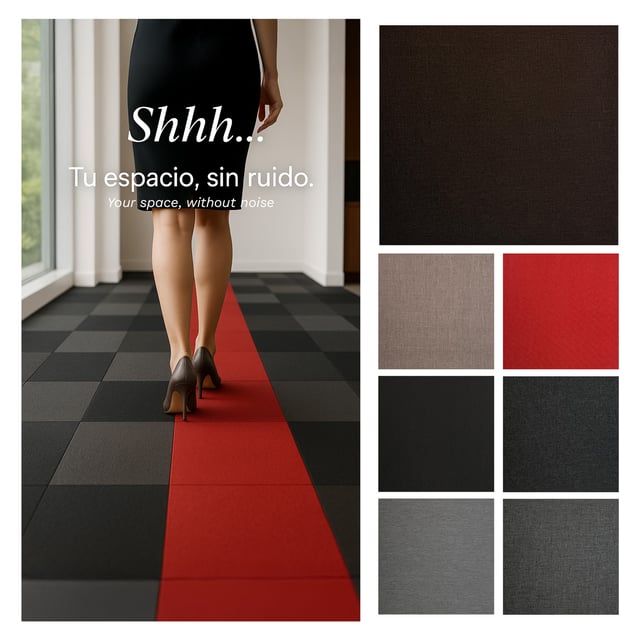 Panneaux Acoustiques Textiles Modulaires Marron 50x50 cm | Lot de 20 (5 m²) | Recyclés, Antidérapants et Doux | Modèle Eco Resonance