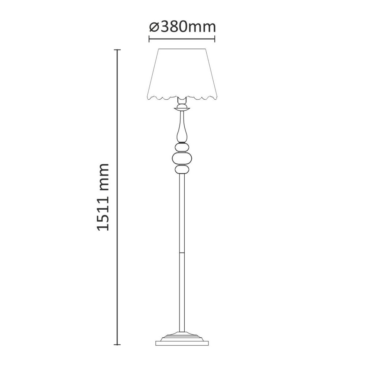 Lampa podłogowa stojąca Fabrizia biała 1xE27x20W wym: 151 x 38 x 38 cm metal Polux - 4