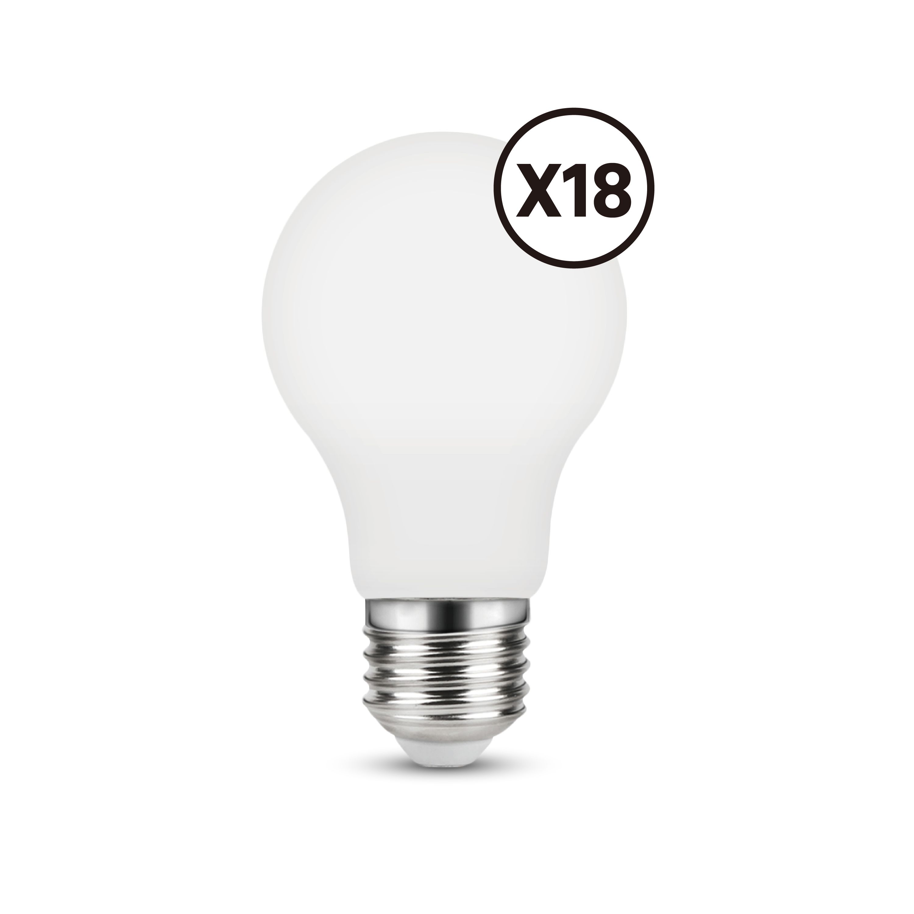 LEXMAN - Lot de 18 Ampoules LED opaques - E27 - 1521LM - 11,2W équivalent 100W - Ø 60 mm - 4000K - Blanc naturel - 4