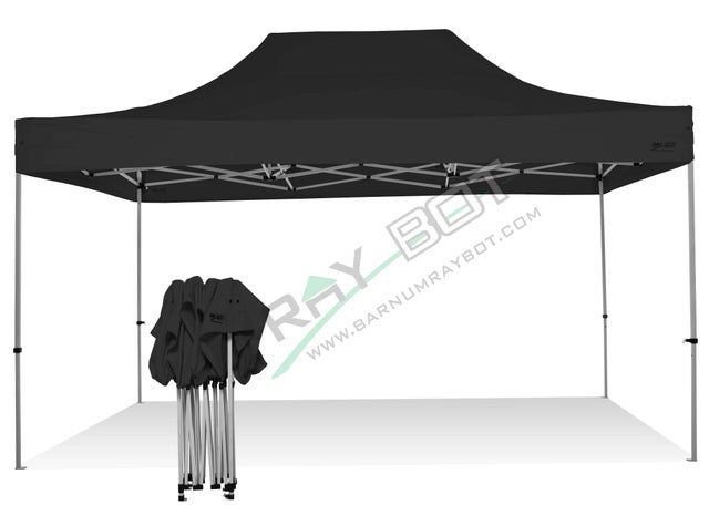Gazebo Pieghevole 3x4,5 RAY BOT Nero Professionale Senza Laterali. Tessuto Impermeabile Da 350g/m in PVC. Gazebo Rapido
