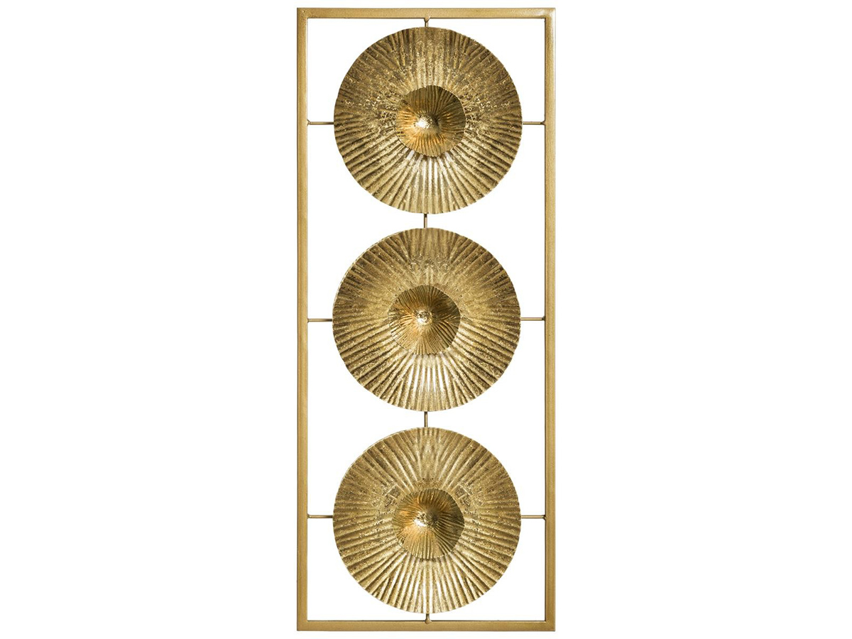 Decoración de pared de metal dorado 25 x 61 cm - atmosphera créateur d'intérieur