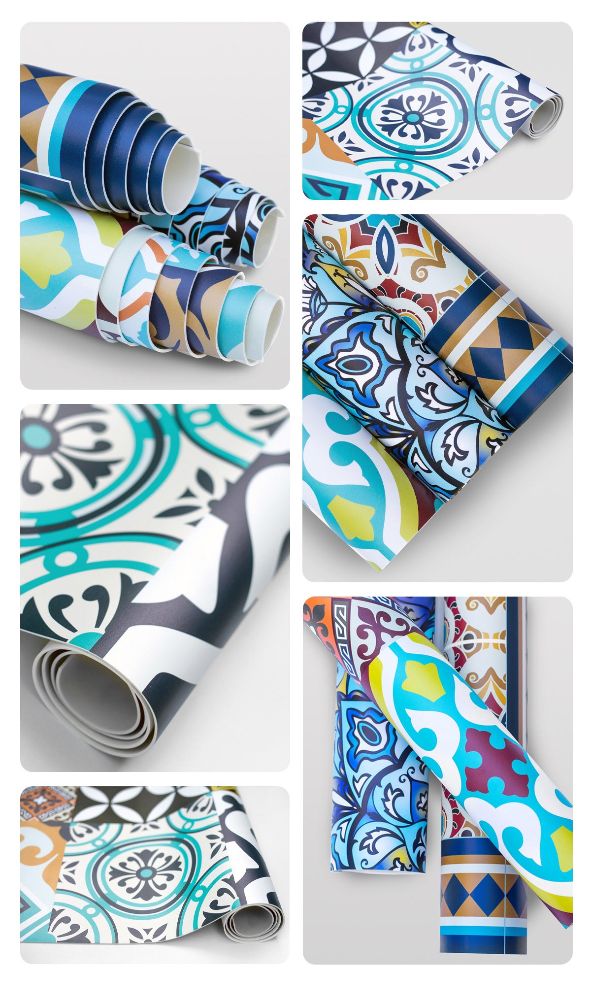 Tapis en vinyle intérieur géométrie persane décorative, tapis vinyle intérieur élégant oriental 100x150 – Tulup - 9