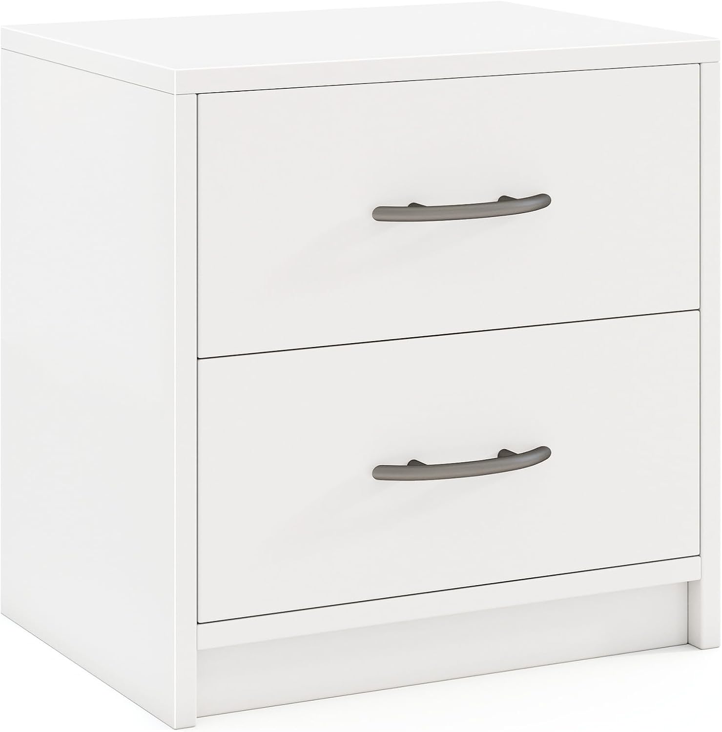 Szafka Nocna z 2 Szufladami, Wszechstronna Szafka Nocna z Drewna MDF z Dużą Przestrzenią do Przechowywania, 38,5 x 28 x 39 cm (Biała)