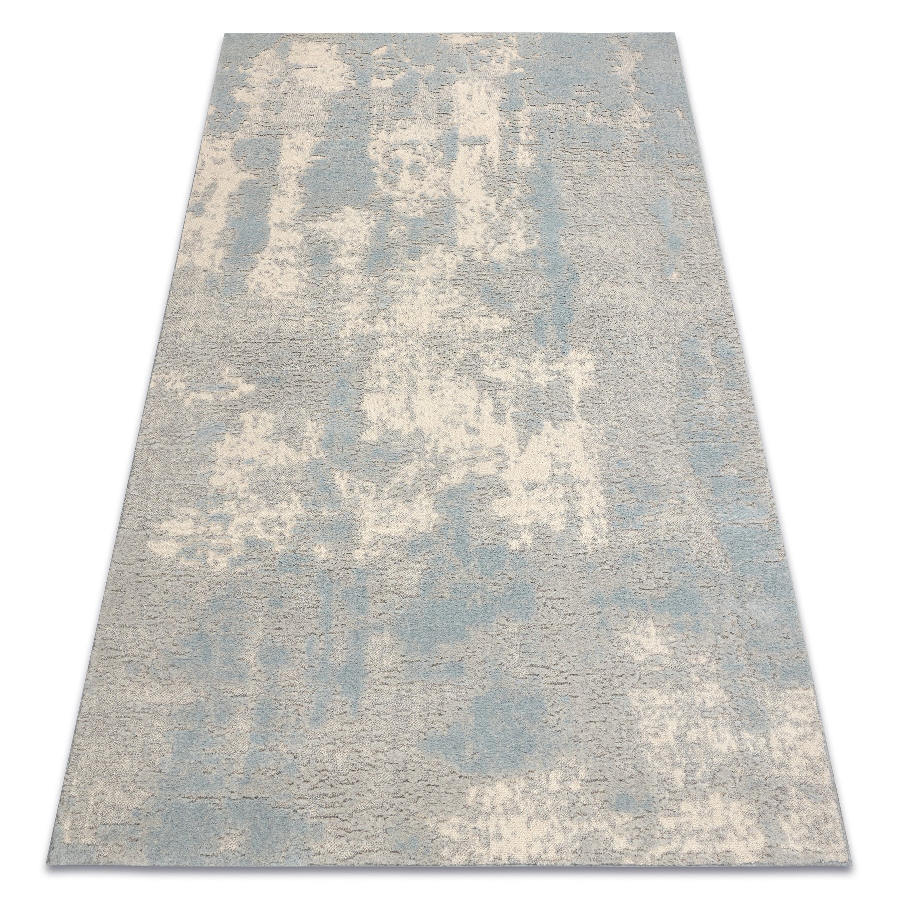 Dywan FLUX 461.2.AE500 wełniany OSTA - Abstrakcja, strukturalny, loftowy krem / niebieski 120x170 cm