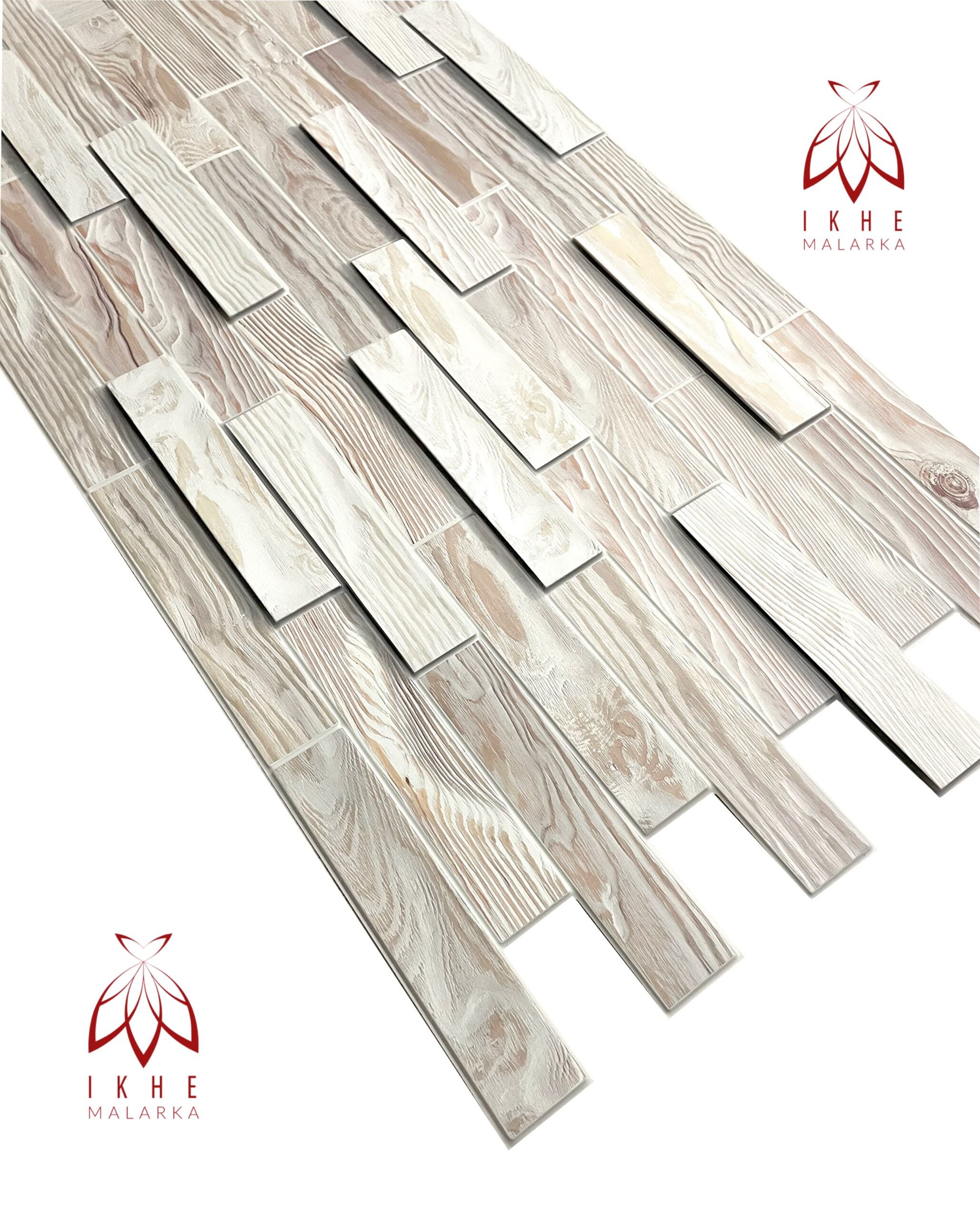 4 m²/10 pièce 3D PVC IMITATION TUILES panneaux muraux revêtement mural DECOR PVC bardage carreaux imitation Bleached Oak épaisseur 1mm ! - 2