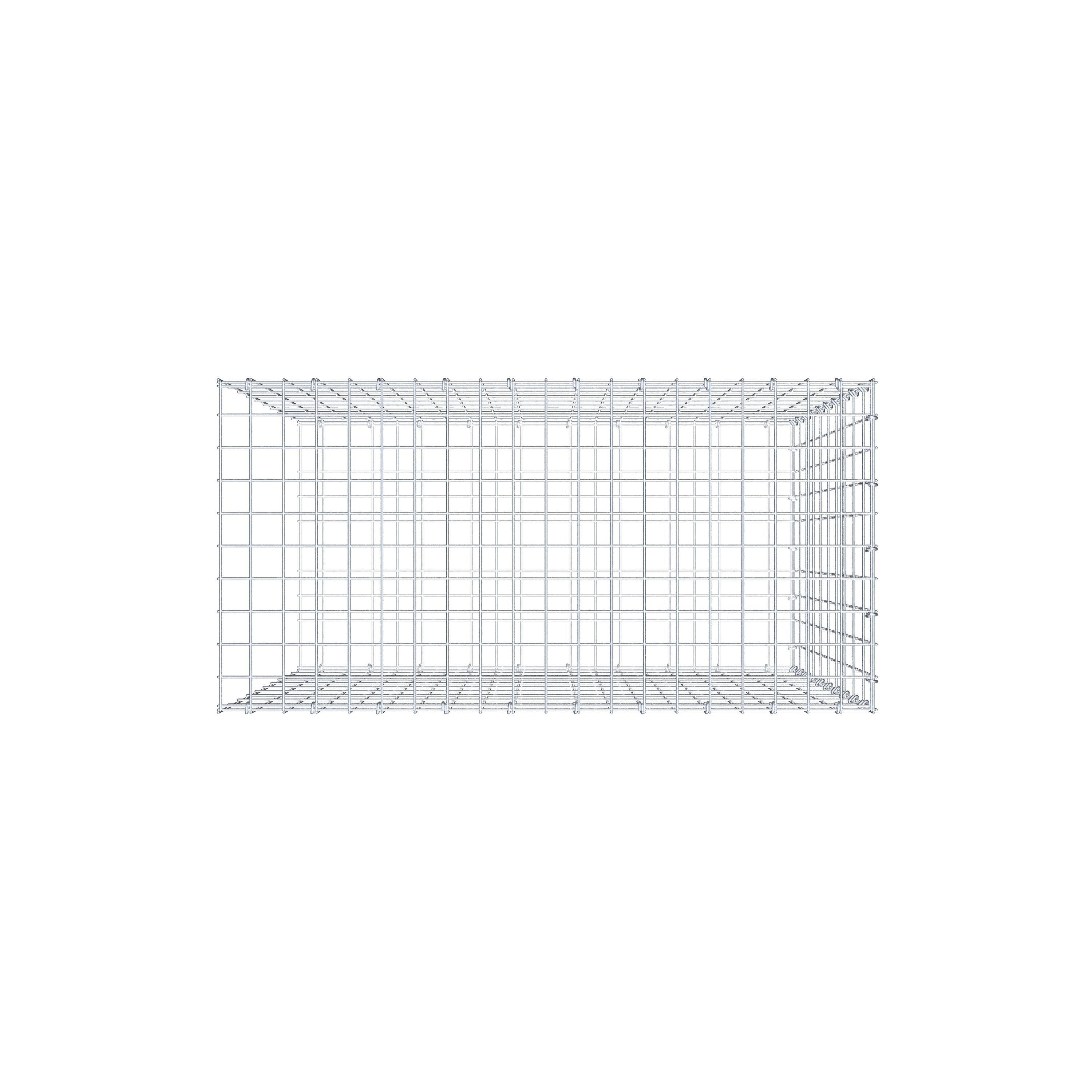 Gavión para alargar en acero galvanizado 100x100x50cm (LxAxP), malla 5 x 10cm, Anillo en C, sin rejilla frontal - 8