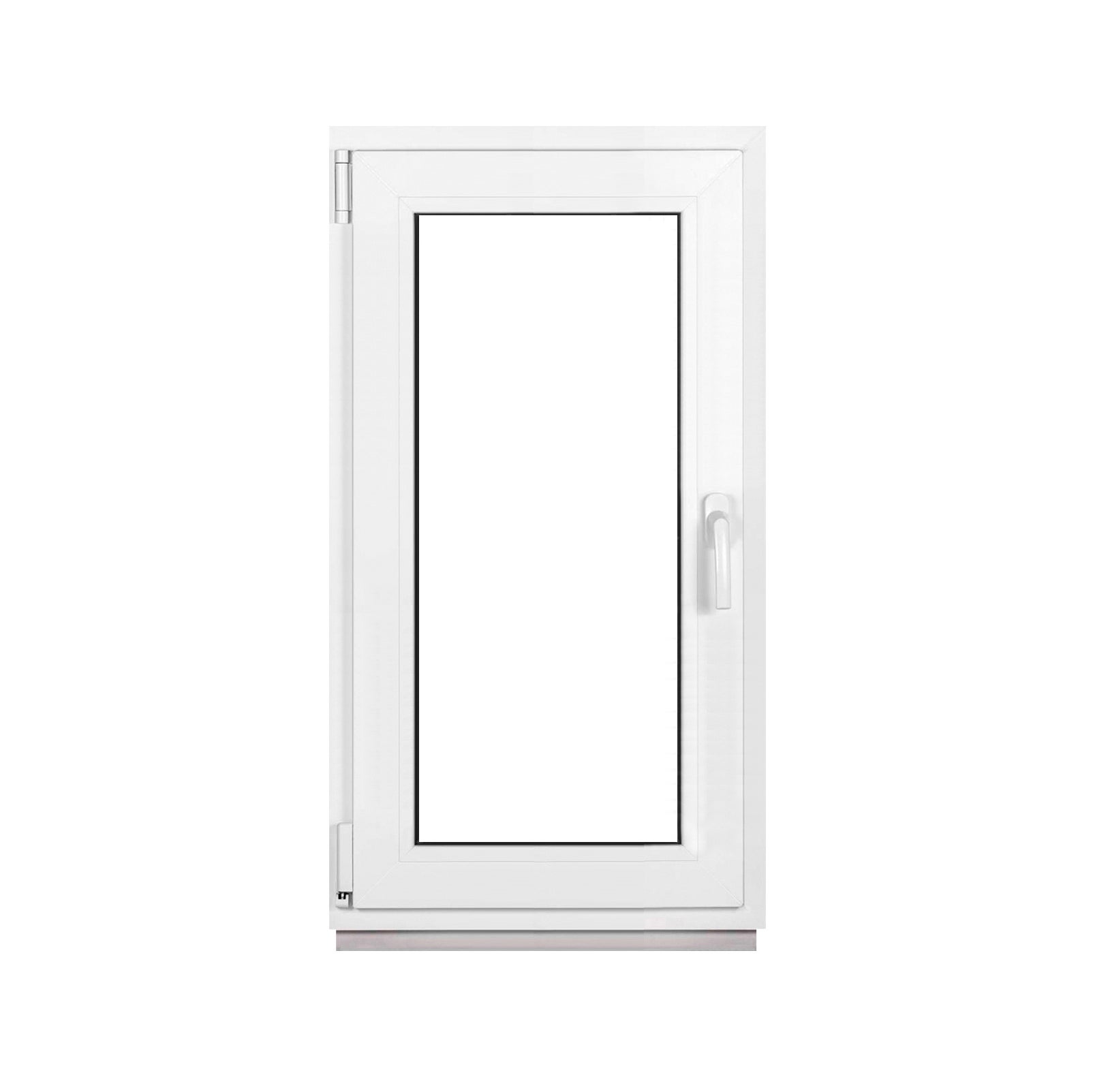 Ventana pvc blanca 65 x 110 cm (650 x 1100 mm), para sótano, doble acristalamiento, oscilobatiente, apertura a la izquierda