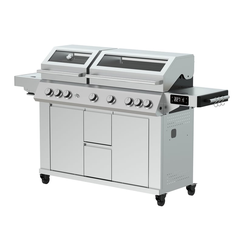 Upsilon NATERIAL 6+2 palnikowy grill gazowy ze stali nierdzewnej