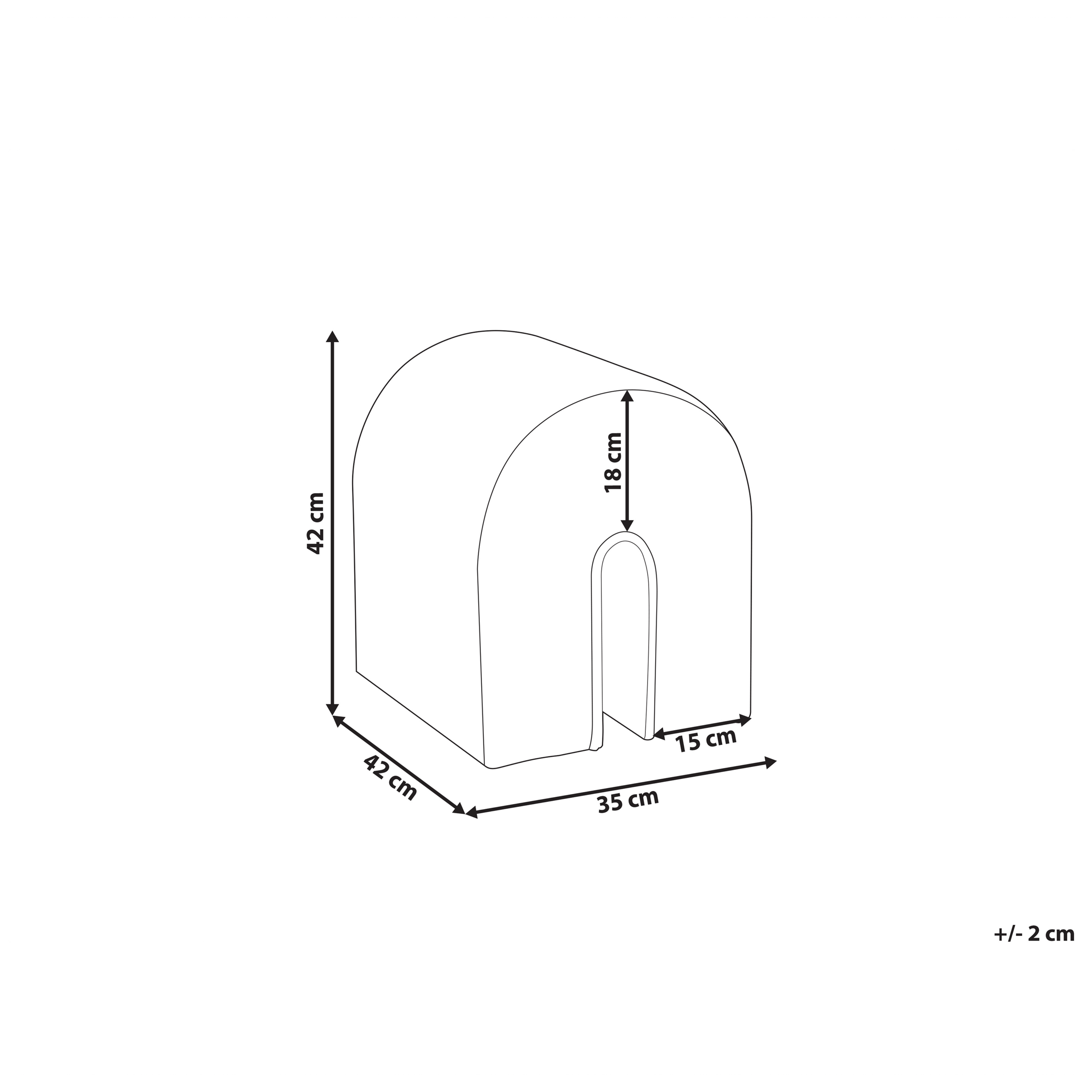 Pouf MODOC Velluto Beige 35 cm 42 cm 42 cm - 3