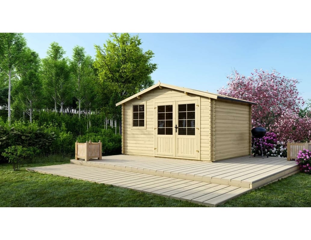 Domek ogrodowy ALTANKA 11,70 m2 - 3,90x3 m - 34 mm, drewniany, DOM561, 1 szt.