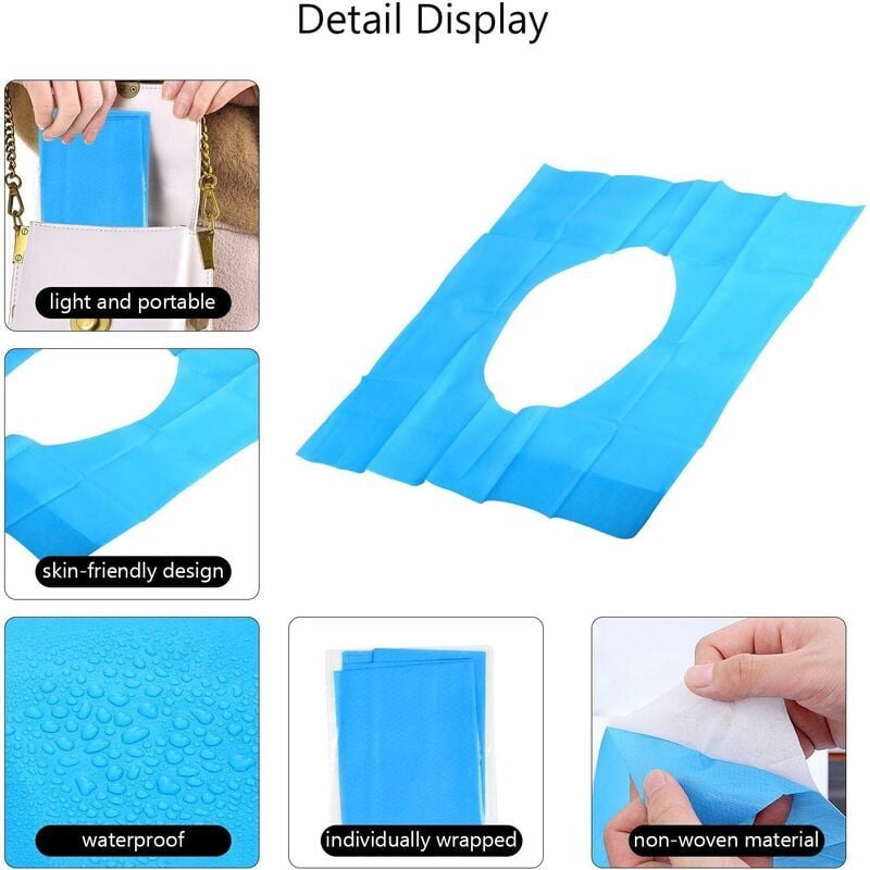 60 Pcs Protection Cuvette de Toilette Jetable Protège Abattant WC Publique Antibactérien ,Voyage Emballage Individuel - 4