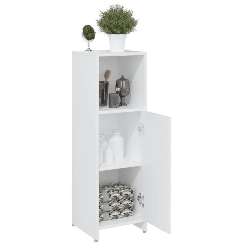 vidaXL Armadio da Bagno Bianco 30x30x95 cm in Legno Multistrato - 4