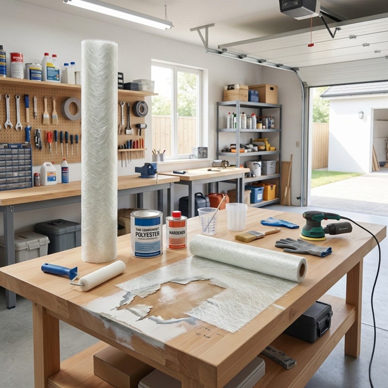 Fibre de verre MAT-300 3m2 (densité 300gr/m2). Maille en fibre de verre pour réparer tous types d'accessoires - 6