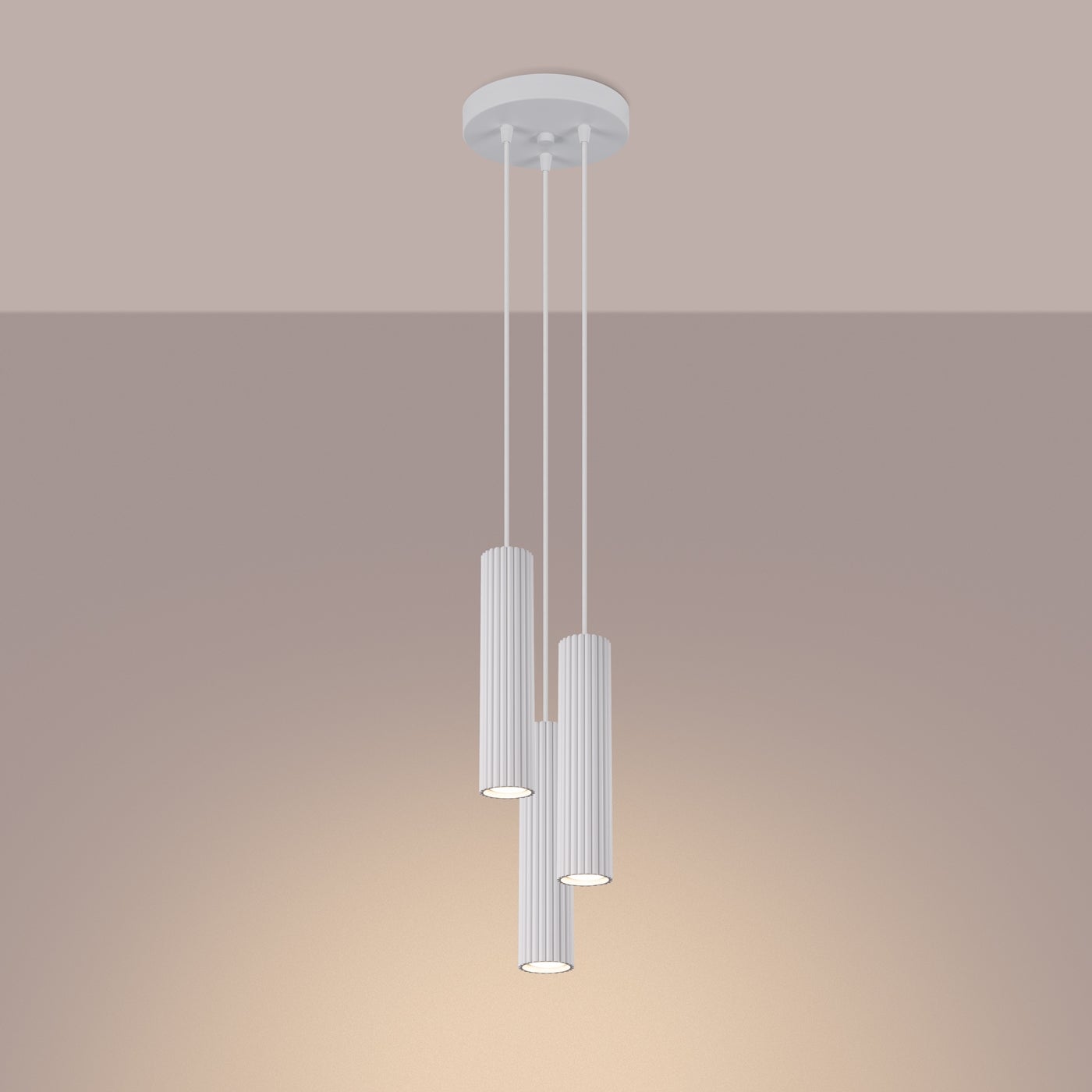 Lampa wisząca GLOOW 3P biały LED 3000K - 19.5x19.5x108cm Sollux