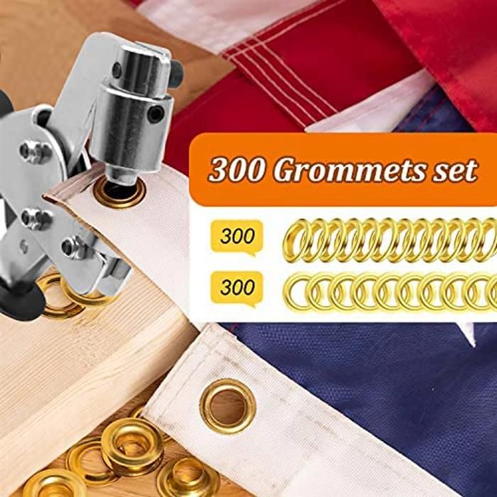 Pince à œIllets pour Bâches,Jeu de Pinces à œIllets avec 300 œIllets (DiamèTre 10 Mm),Pince à œIllets 10 Mm pour Cuir,Tissus - 4