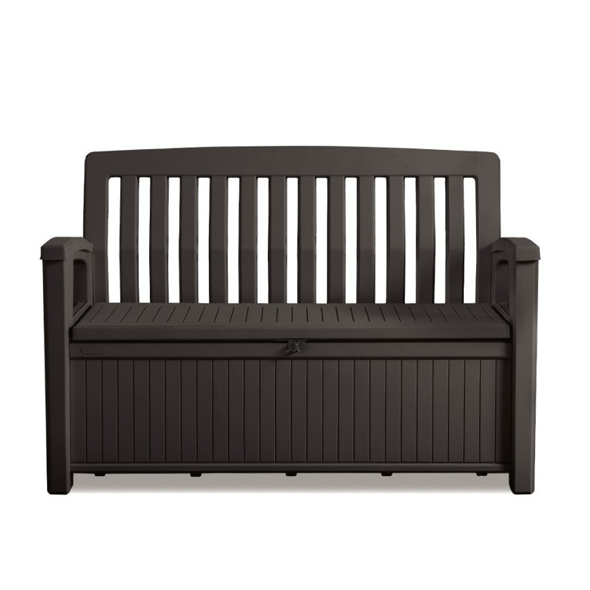Keter Patio Storage Bench Graphite Resin Garden Bench, 132.7x61.2x89h cm, Graphite - 3