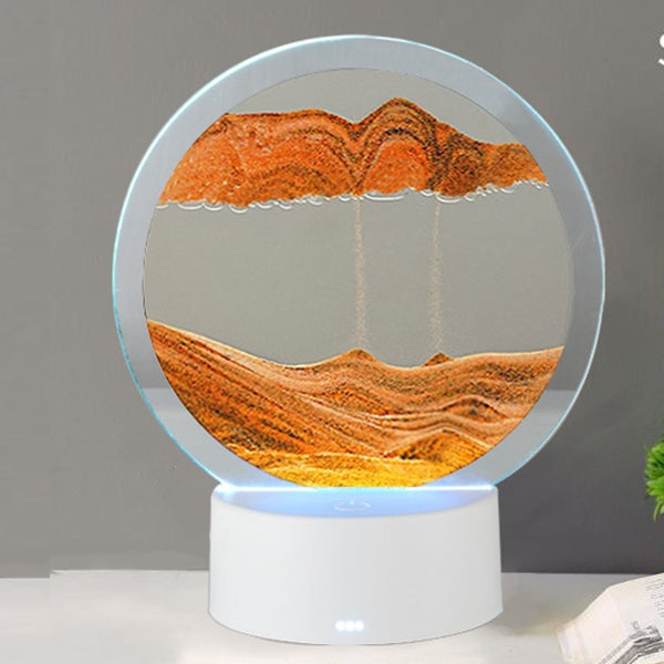 Żółta lampa artystyczna z ruchomym piaskiem USB ruchomy piasek artystyczny lampka nocna z ruchomymi piaskami kolorowa lampka nocna malowania piaskiem