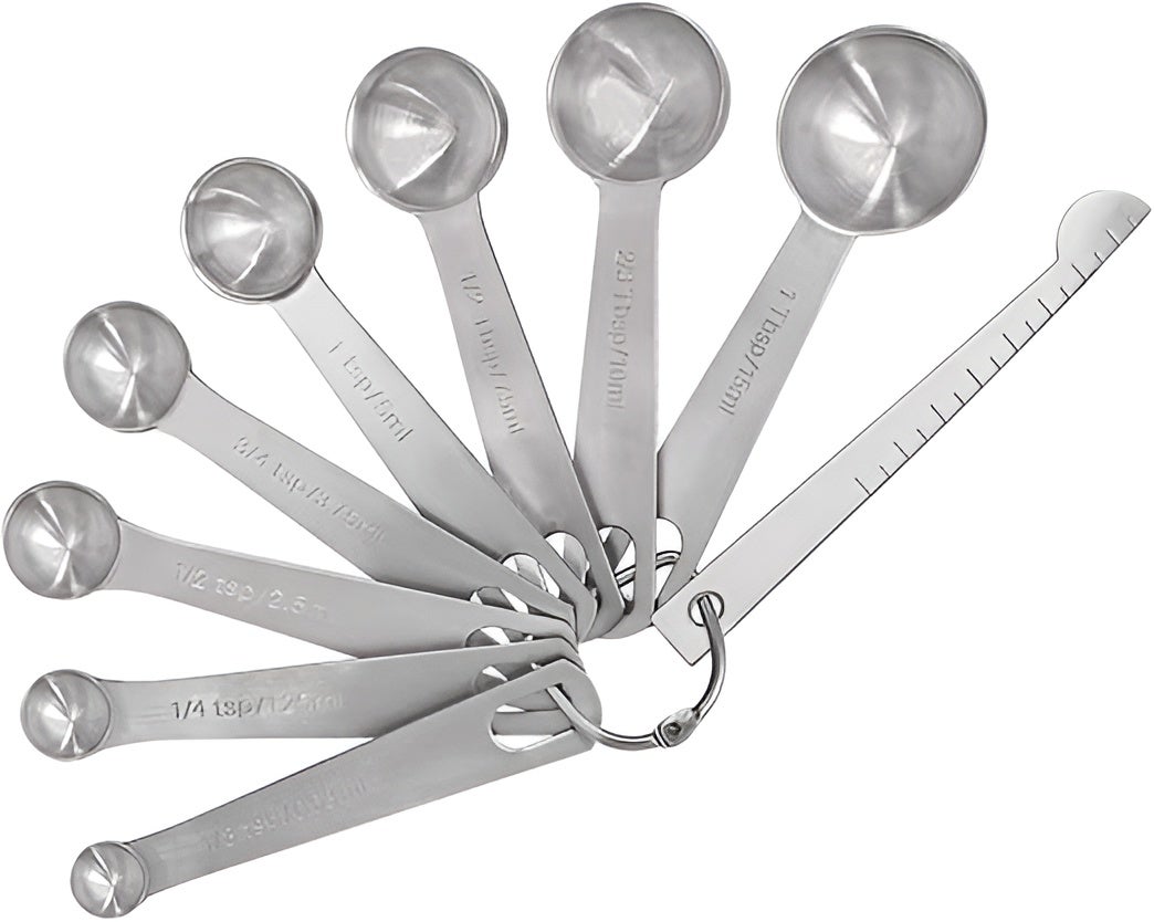 Ouligay 2 cucchiai dosatori da 5 ml, in acciaio inox, cucchiai dosatori in acciaio inox, cucchiai dosatori per caffè, cucchiai per misurare set di caffè, fagioli, spezie