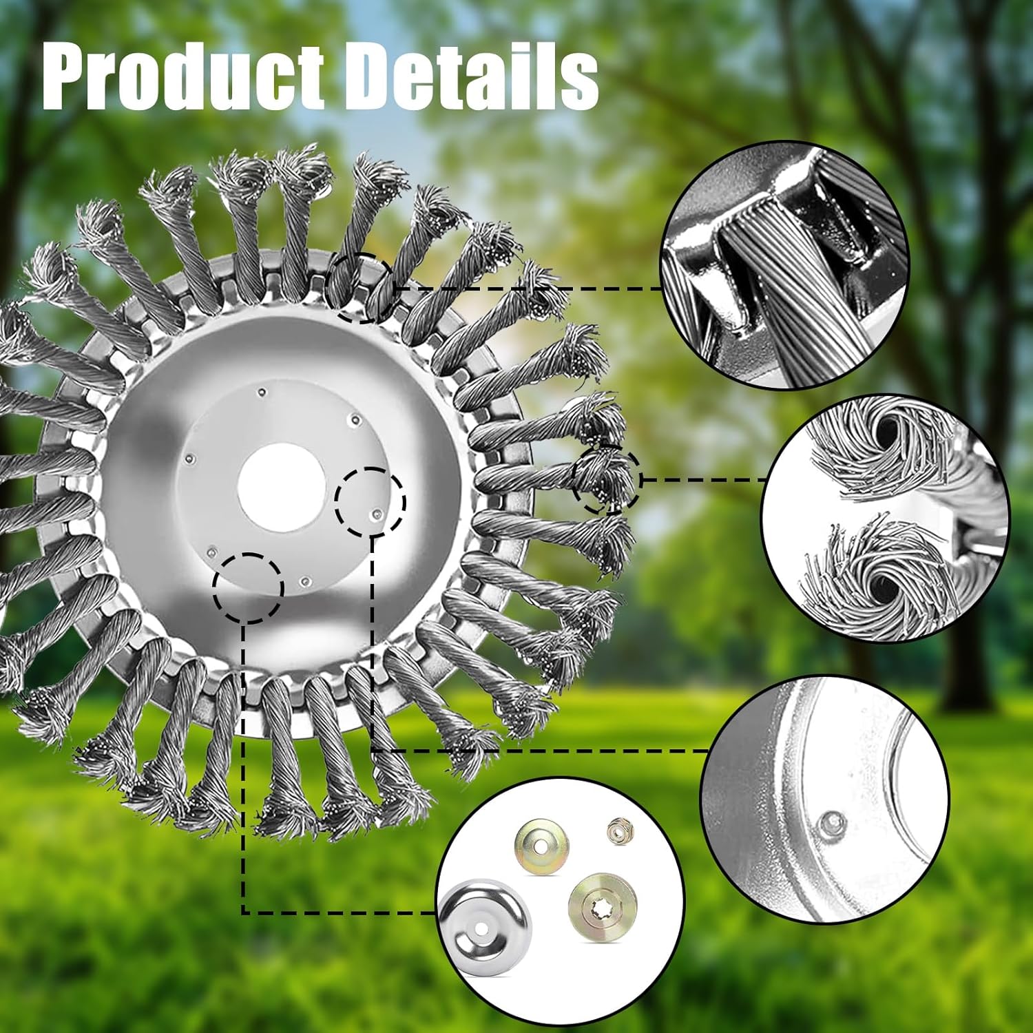 Tête Brosse Désherbage Pour Débroussailleuse. Universelle. 230 Mm. Al