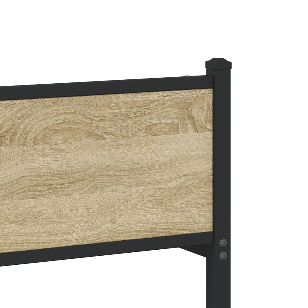 Cadre de lit en métal sans matelas, chêne, pour la chambre, 80 × 200 cm - 8