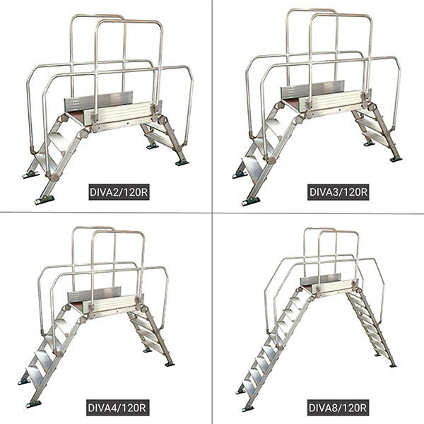 Plateforme roulante 5 marches - Hauteur max. de travail 3.11m - DIVA4/120R - 3